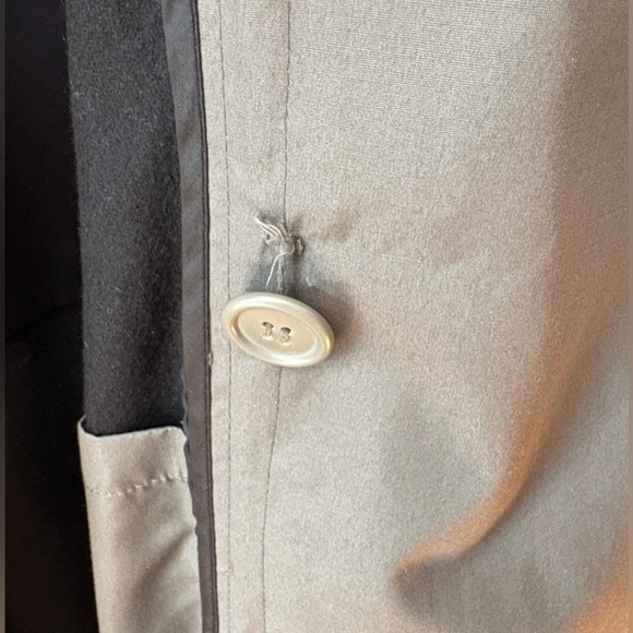 Jones New York Trench Coat Wool Liner Green Grey Size 46R - Picture 8 of 15